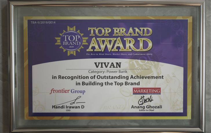 "Thương hiệu VIVAN 2019 đạt giải THƯƠNG HIỆU HÀNG ĐẦU Indonesia "